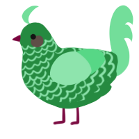 Cucumber, a viridian and spring chicken with a lace pattern