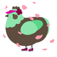 A bark and spring chicken with a head pattern