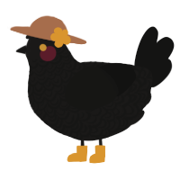 A sable and black chicken with a double-lace pattern