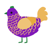 (unnamed), a violet and honey chicken with a lace pattern