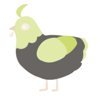 A grey and lemon chicken with a head pattern