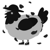 A mist and black chicken with a head pattern
