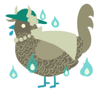 A grey and ash chicken with a double-lace pattern