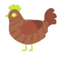 A brown and russet chicken with a bar pattern
