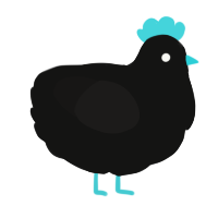 A black and sable chicken