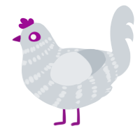 something approaches, a mist chicken with a bar pattern