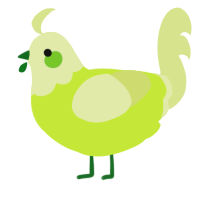 A lime and lemon chicken with a head pattern