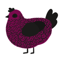A wine and sable chicken with a double-lace pattern