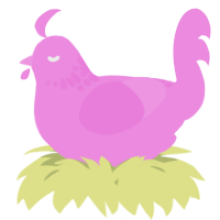 A leaf chicken with a neck-speckle pattern