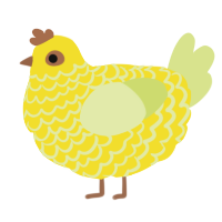 A yellow and lemon chicken with a lace pattern