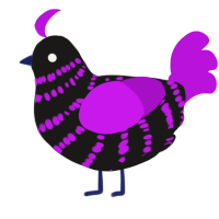 A sable and amethyst chicken with a bar pattern