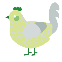 A lemon and silver chicken with a speckle pattern