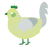 A lemon and silver chicken with a speckle pattern