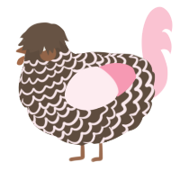 A bark and rose chicken with a lace pattern