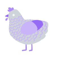 A mist and lilac chicken with a lace pattern
