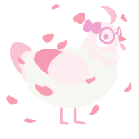 A white and rose chicken with a head pattern