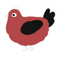 A red and black chicken