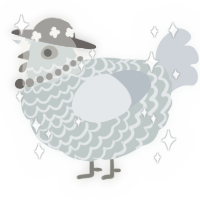 A silver and mist chicken with a lace pattern