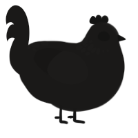 A sable chicken with a neck-speckle pattern