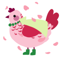 A rose and crimson chicken with a half-lace pattern