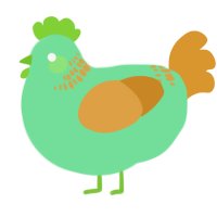 A spring and orange chicken with a neck-band pattern