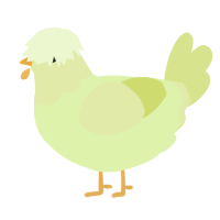 A apple and lemon chicken with a head pattern