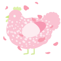 A rose chicken with a speckle pattern