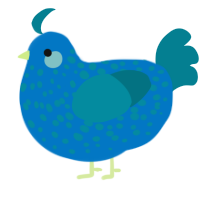 A sapphire and sea chicken with a speckle pattern