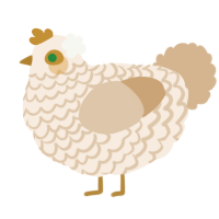 A cream and beige chicken with a lace pattern