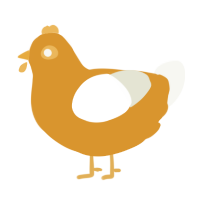 A orange and white chicken