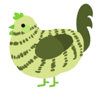 A lemon and olive chicken with a bar pattern