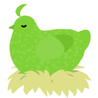 A grass chicken with a speckle pattern