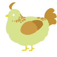 A lemon and gold chicken with a neck-speckle pattern