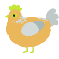 A honey and silver chicken with a neck-speckle pattern