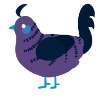 A overcast and tumblr chicken with a half-bar pattern