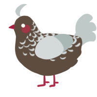 A bark and silver chicken with a half-lace pattern