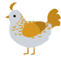 A mist and ochre chicken with a half-lace pattern