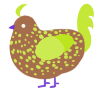 (unnamed), a brown and lime chicken with a speckle pattern