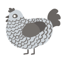 A mist and grey chicken with a lace pattern