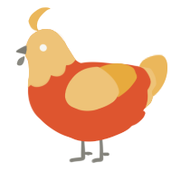 A vermilion and honey chicken with a head pattern