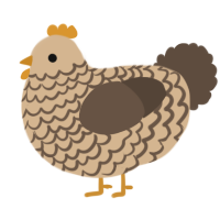 A beige and bark chicken with a lace pattern