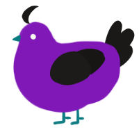 A violet and sable chicken