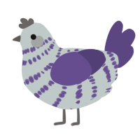 A silver and overcast chicken with a bar pattern