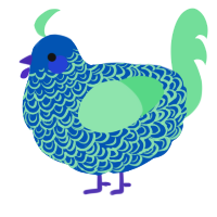 A ultramarine and spring chicken with a double-lace pattern