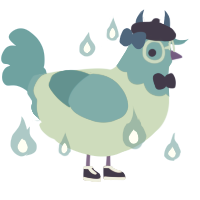 A spring and cerulean chicken with a head pattern