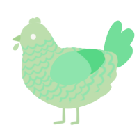 A gluppy and spring chicken with a lace pattern