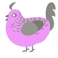 A lavender and ash chicken with a half-lace pattern