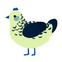 A apple and tumblr chicken with a half-lace pattern