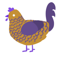 A gold and overcast chicken with a lace pattern