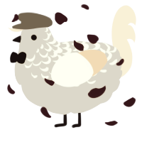 A mist and cream chicken with a half-lace pattern